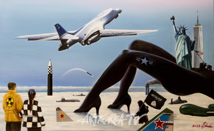 신제남-문명의 시그널-oil on canvas 53×33.4m 2023-사진 김한정 기자