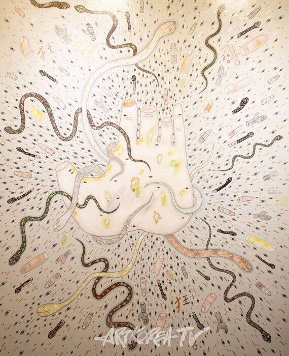 정복수-권력의 초상-몰락, 캔버스에 아크릴 162×130cm 2025-사진 김한정 기자