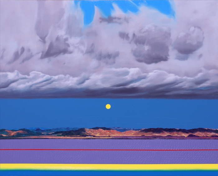 낮달-두고 온 산하-북녘산하가 보이는 압록강 162.2cm x 130cm, oil on canvas,2025-사진 신영진 작가 제공