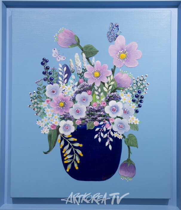 곽연주-행복을 담다 2025 acrylic on canvas 53.0×45.5cm-사진 김한정 기자