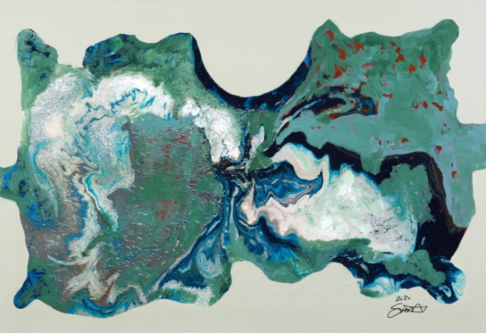 달의암층 Lunar Fomation Mixed Media 95X120cm 2020-사진제공 한가람미술관