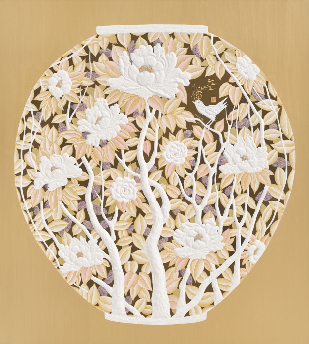 Gold Moon Prosperity 130cmx145cm. Mixed  Media on canvas 2025-사진제공 이지영 작가