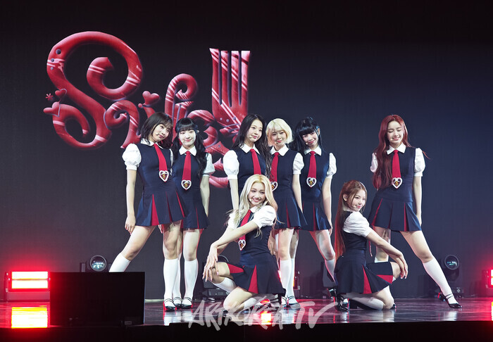 유니스 두 번째 미니앨범 '스위시'(SWICY) 발매 기념 쇼케이스. 2025.04.15 사진 ⓒ아트코리아방송 이용선 기자​