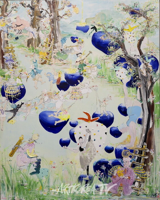 윤정원-마술피리 magic flute 162×130cm Acrylic on canvas 2024-2025-사진 김한정 기자