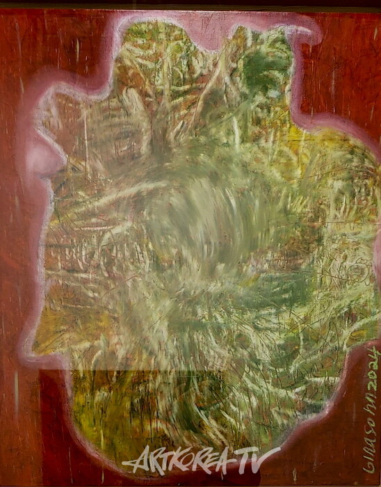 지나손-붓다 95×85.5cm Oil pastel, acrylic on canvas 2024-사진 김한정 기자