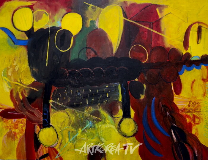 지나손-상상계 116×91cm Oil stick, Oil pastel, Oil on canvas 2024-사진 김한정 기자