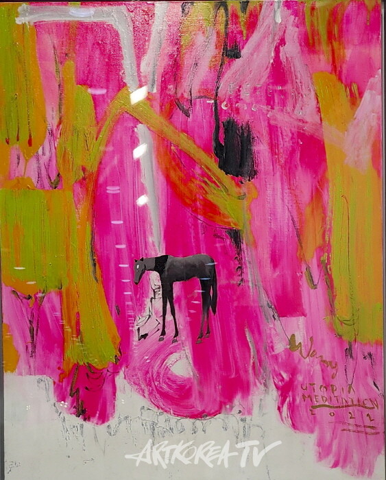 왕열-Utopia-Meditation, 2022 90.9×72.7cm Acrylic on canvas-사진 김한정 기자