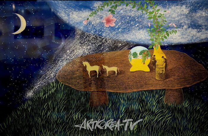 류광일-Harvest of time-Powder Color+Powder Stone 132×162cm 2004-사진 김한정 기자