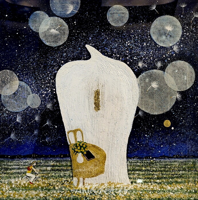 류광일-감사-Powder Color+Powder Stone 42×42cm-사진 김한정 기자