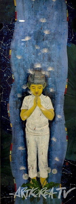 류광일-기도-Powder Color+Powder Stone 70×200cm 2001-사진 김한정 기자