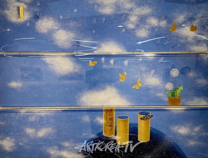 류광일-민들레 홀씨되어-Powder Color+Powder Stone 120×150cm 2008-사진 김한정 기자