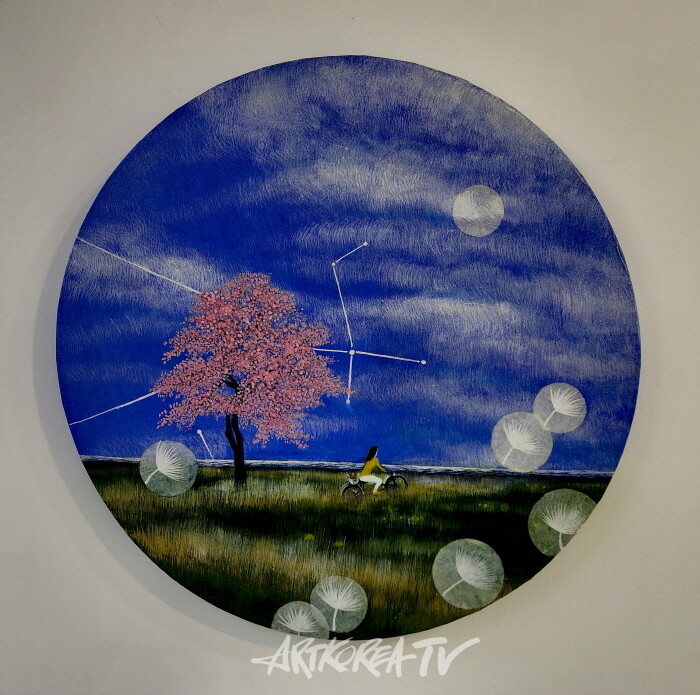 류광일-봄이오면-Powder Color+Powder Stone 50×50cm 2024-사진 김한정 기자