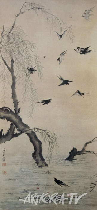 김규진-류계비연도 비단에 수묵-사진 김한정 기자