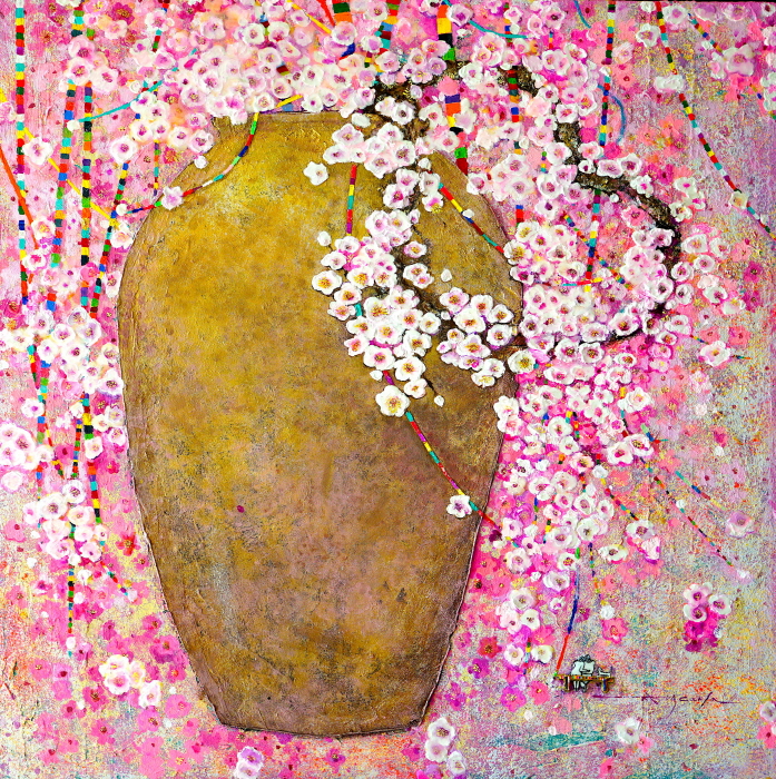 ‘사랑을 담다’ Mixed media on canvas 91x91cm 2025-사진제공 장혜숙 작가