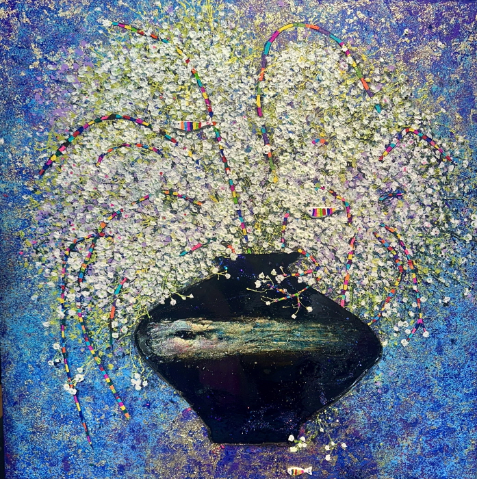 ‘눈부신    봄날 2‘ A blinding spring 2’ Mixed media on canvas 91x91cm 2025-사진제공 장혜숙 작가