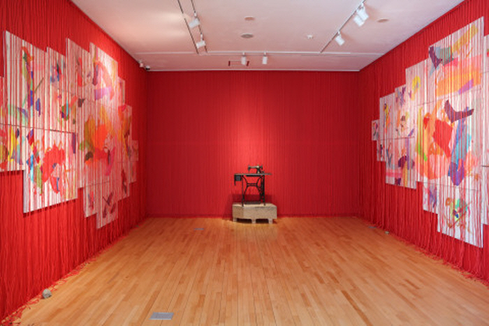 송미리내, 바람이 통하는 사이, 복합매체, 가변설치