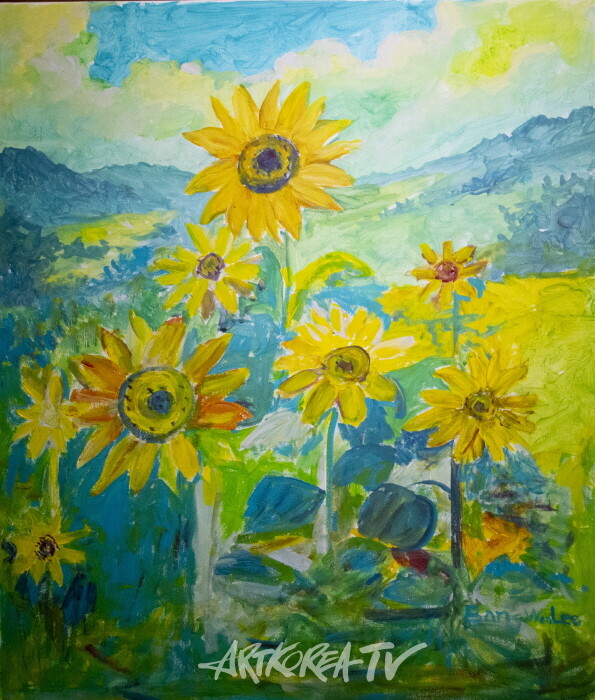 이방원 작가 제19회 개인전, '해바라기와 자연이 전하는 예술의 위로'-사진 김한정 기자