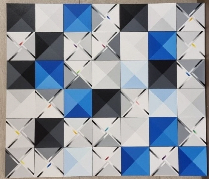 20250825. Op.52童心 Pattern 3. BlueSize 105cm X 91cmAcrylic on Canvas-사진제공 오혜영 작가