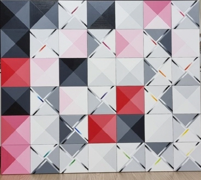 20250217. Op.53童心 Pattern 4. PinkSize 105cm X 91cmAcrylic on Canvas-사진제공 오혜영 작가