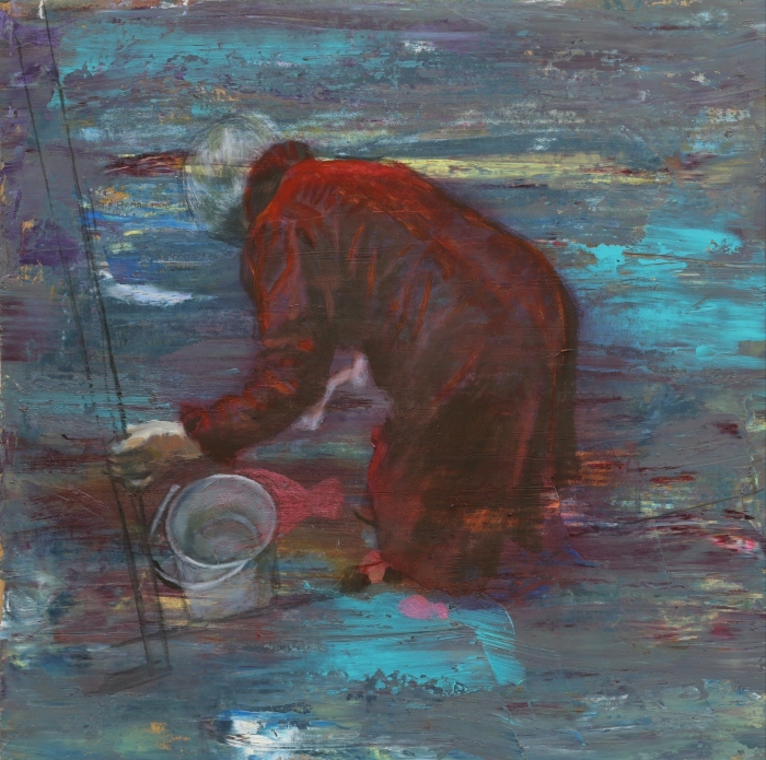 엄마이야기24.2x27cm oilonboard 2025-사진제공 손미량 작가