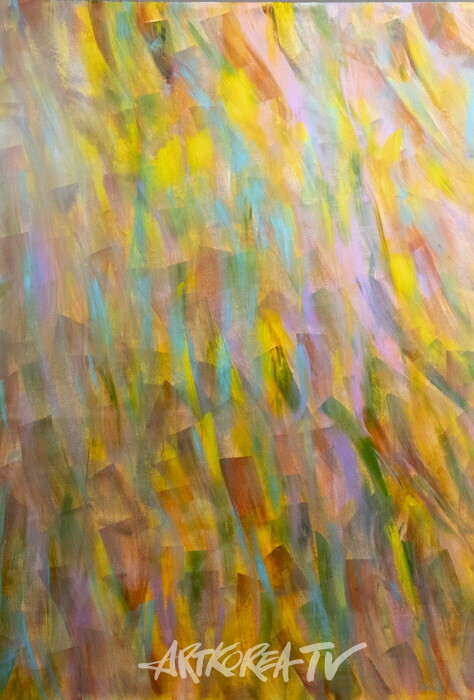 스토니강-빛의 폭포2 Acrylic on paper 78.8×54.5cm 2024-사진 김한정 기자