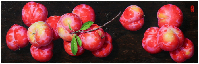 물아(物我)  98.5x26.3 Oil on wood 2024-사진 갤러리 나우 제공