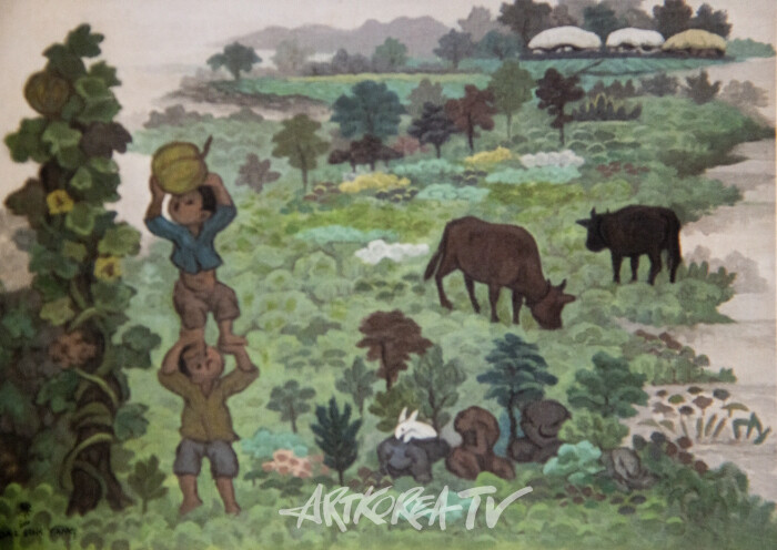 소와 목동 52.5×72.5cm-사진 김한정 기자