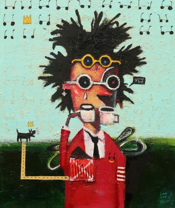 바스키아의 두개의 시선, 53x45cm, Oil on canvas, 2025-사진제공 보자르갤러리