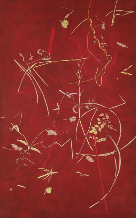 달개비,   175X110cm,장지.광목에채색,2025-사진제공 김진관 작가