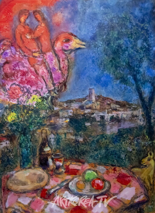 마르크 샤갈-마을 앞의 식탁-1968 Oil on canvas 100×72.5cm (2)