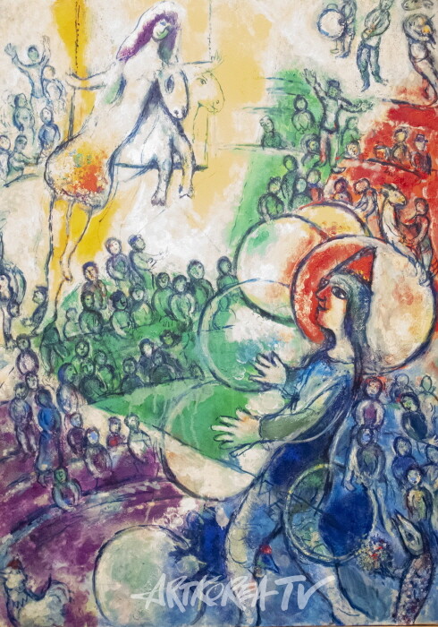 마르크 샤갈-서커스 혹은 고래잡이 광대-1966 Oil on canvas 92×65cm