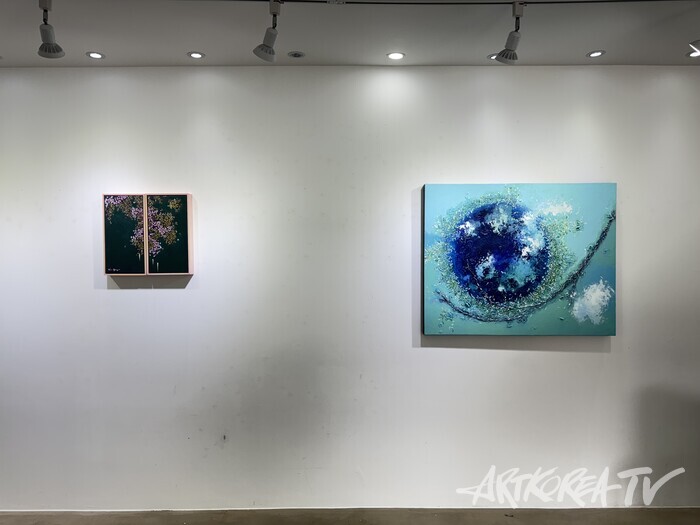 양희정김 개인전  'HEALING GREEN'. 사진 ⓒ지해성 기자