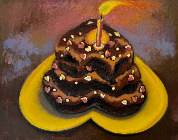 하트케익, 2024 24×30cm 나무판에 유화-사진제공 김소진 작가