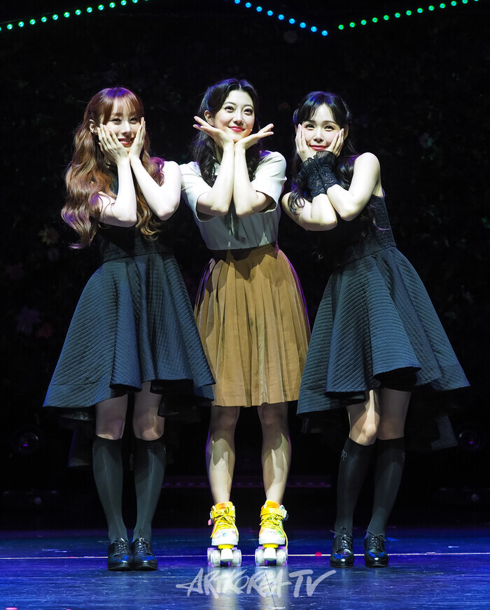 뮤지컬 '프리다' 프레스콜(메모리아 역 유연정-박시인-허윤슬). 2025.06.26 사진 ⓒ아트코리아방송 이용선 기자​