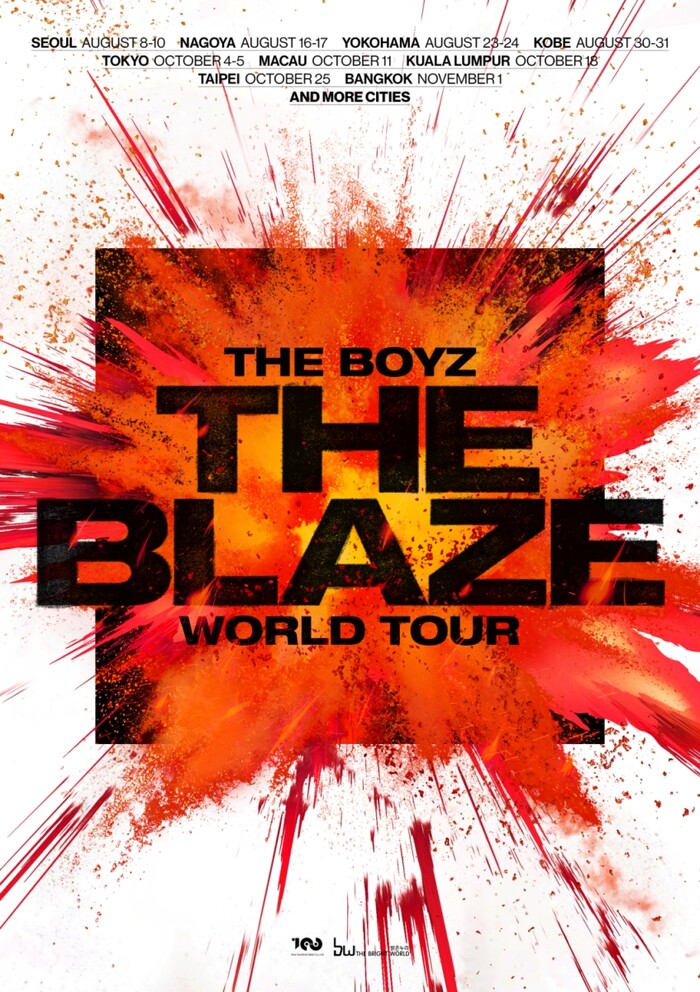 더보이즈(THE BOYZ) 네 번째 월드 투어 'THE BLAZE' 티저 포스터. 제공 원헌드레드