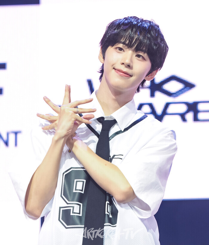 그룹 아홉의 첫 번째 미니앨범 '후 위 아'(WHO WE ARE) 발매기념 쇼케이스(서정우) 2025.07.01 사진 ⓒ아트코리아방송 이용선 기자​