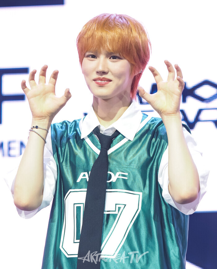 그룹 아홉의 첫 번째 미니앨범 '후 위 아'(WHO WE ARE) 발매기념 쇼케이스(박주원) 2025.07.01 사진 ⓒ아트코리아방송 이용선 기자​