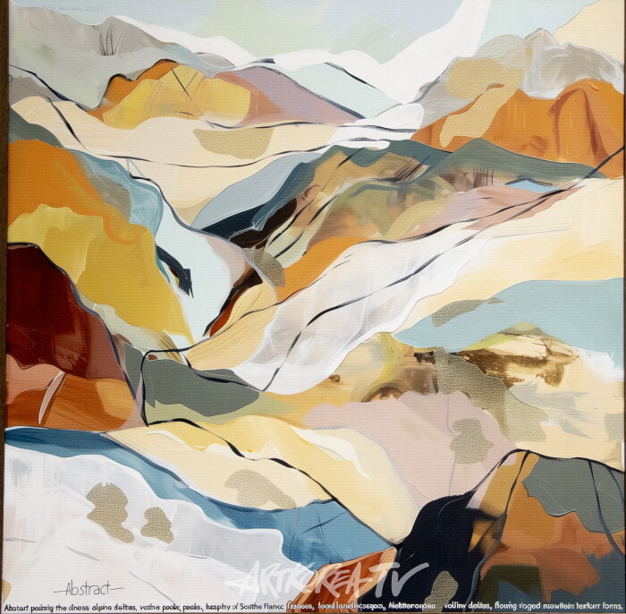 The Plateau de Valensole-by Professor Emeritus PARK Jongkwan.  2025, 50.0x50.0cm, pigment print on canvas. 나는 남프랑스를 석회암으로 정의한다. 왜 남프랑스에서 활동했던 고흐, 앙리마티스, 샤갈 등의 거장들은 남프랑스의 석회암을 그리지 않았을까? 남프랑스의 석회암은 세잔의 생트 빅투아르산에 남아있을 뿐이다. 남프랑스는 거대한 석회암 대지다. 지중해의 푸른 바다와 눈부신 햇살 이상의 매력 덩어리인 것이다-사진 김한정 기자