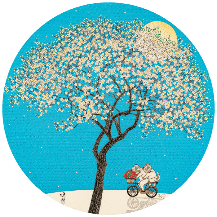 모용수 사랑합니다 ∅ 90 cm 캔버스에 유채-사진제공 갤러리몸