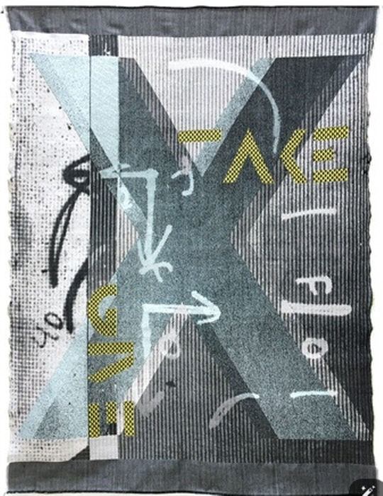 아네트 코드-그림, 손으로 짠 자카드 태피스트리, 울, 코튼, 루렉스. 53.5 x 40인치(135.9 x 101.6cm)