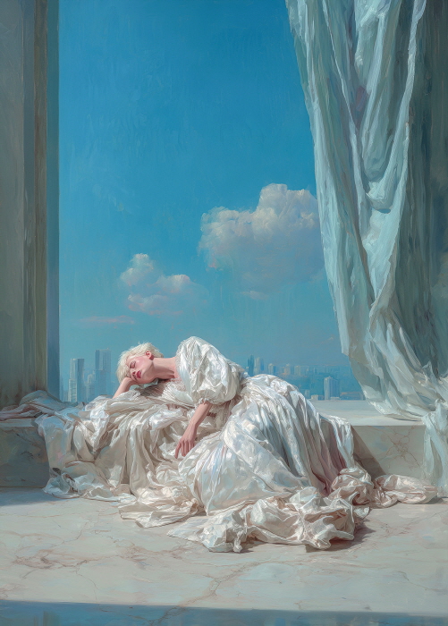 The Anti-Hustle Muse 90.9x65.1cm(30P) Oil on linen 2025_270만원-사진제공 갤러리 나우