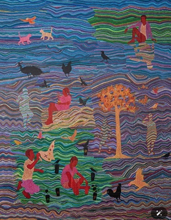 슬리멘 엘카멜 튀니지 출신, 1983년생 2025년 개방 토지. 200 x 150cm-사진 런던 크리스틴 헬레그예르데 갤러리 제공