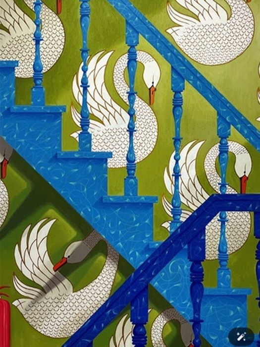 로테 카이저 네덜란드, 1983년생 이상화된 모범 , 2025. 160 x 120cm 캔버스에 아크릴, 크레용, 모래-사진 런던 크리스틴 헬레그예르데 갤러리 제공