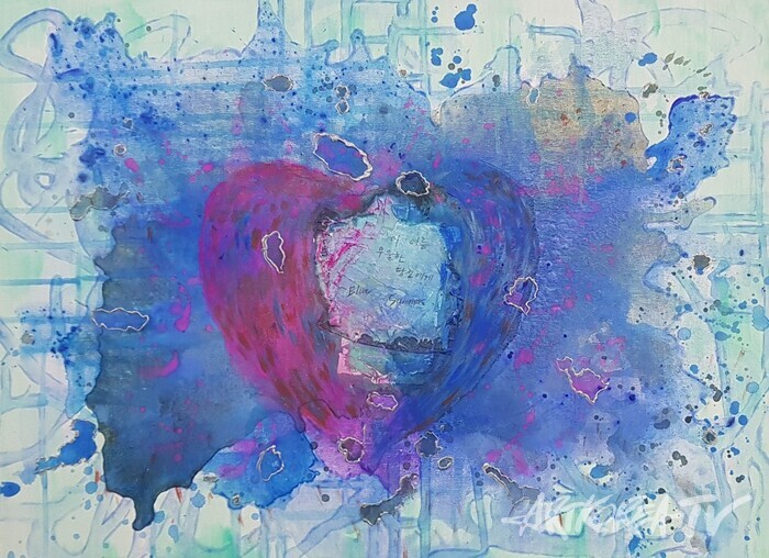 백지상, The Blue Summer 1, 72.7x 53.0, Acrylic on canvas, 2025