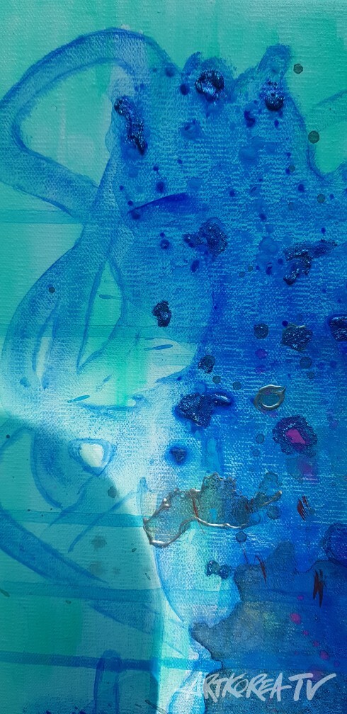 The Blue Summer의 부분 이미지, 끊임없이 이어지는 우울한 생각을 형상화하였다.