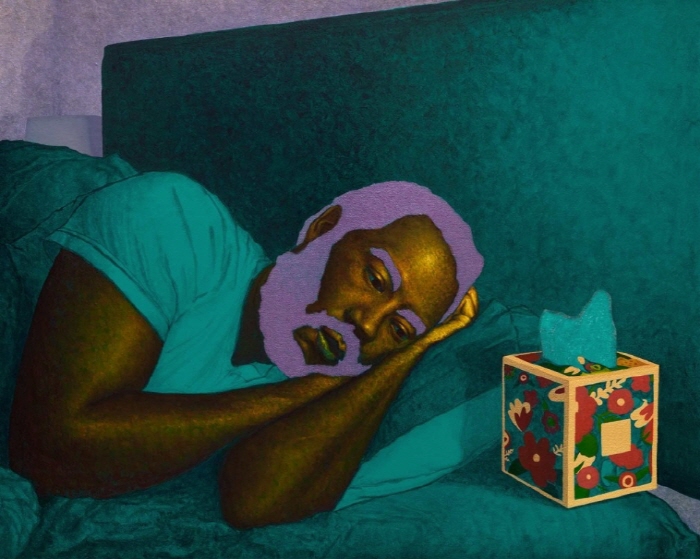 아크마노로 나일스-더 이상 버틸 수 없을 때 어디로 향해야 할까 (내가 가졌던 모든 희망, 내가 틀리지 않았으면 좋겠다) 2025-캔버스에 유화와 아크릴. 27 x 33 1/2인치(68.6 x 85.1cm)-사진제공 아크마노로 나일스