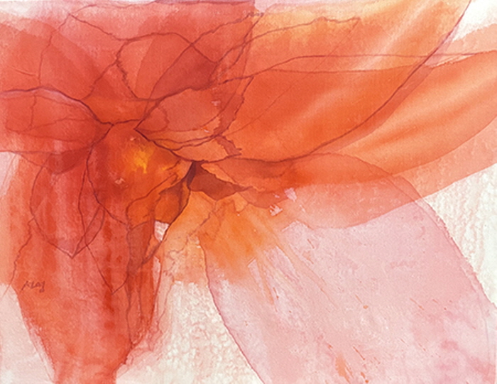 피어남-투명성 I, 42x53cm 견, 채색, 2022-사진제공 장은선 갤러리