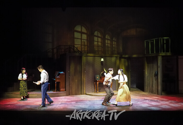 연극 '사의 찬미' 프레스콜(윤심덕 역 서예화, 김우진 역 이충주, 홍난파 역 도지한, 정점효 역 박수야) 2025.07.10 사진 ⓒ아트코리아방송 이용선 기자​