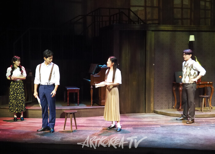 연극 '사의 찬미' 프레스콜(윤심덕 역 서예화, 김우진 역 이충주, 홍난파 역 도지한, 정점효 역 박수야) 2025.07.10 사진 ⓒ아트코리아방송 이용선 기자​