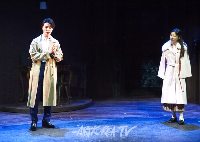 연극 '사의 찬미' 프레스콜(윤심덕 역 서예화, 김우진 역 윤시윤) 2025.07.10 사진 ⓒ아트코리아방송 이용선 기자​